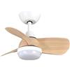 Zarivy Ventilatore DC 24 W bianco e faggio, diametro 60 cm, 3 pale, 2400 lumen e 6 velocità (3000-4500-6000K). Con telecomando, memoria e timer. Perfetto per qualsiasi ambiente.
