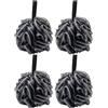 NTRUXZP 4 Pcs Bagno doccia spugna di spazzola esfoliante per corpo in luffa a rete nera spugna in luffa per pelle pulita per il bagno confortevole e morbida