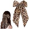 TELAIN 1 fiocco per capelli da donna, grandi fermagli per capelli a coda lunga, fiocco leopardato, fermagli per capelli per donne e ragazze