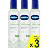 Vaseline Aloe Sensitive 48h 250ml | 0% alcohol (pacco da 3)