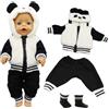 Xerteam Abbigliamento per bambole da 18 pollici, con cappuccio, compatibile con New Born Baby da 30 - 45 cm, abbigliamento per bambole da ragazza, compleanno (Panda) (senza bambola)