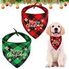 KOIROI 2 pezzi Natale Bandane per Pet, Lavabile Bavaglino per Cani, Natalizia Bandana per Cani, per Animali Domestici da Babbo Natale Pupazzo di Neve Sciarpa Regolabile Classica Plaid