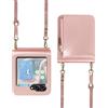 BLOTECH Borsa Telefono Zipper Cover per Samsung Galaxy Z Flip 5 Custodia,Custodia Galaxy Z Flip 5,PU Cuoio Borsa Telefono Fiori Portafoglio Custodia Libro Stile a Fisarmonica Copertura Flip Wallet Case