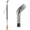 DELFA Calzascarpe di design, 70 cm, con mazza da golf argentata, manico in legno nero con passante, elegante aiutante, nero/argento, 70