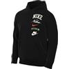 Nike M Nk Club BB Po HDY Stack Gx Top, Black/Safety Orange, M Uomo