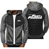 BSapp Felpa con Cappuccio E Zip Intera da Uomo per Giacca Casual con Stampa Fast.Furious Cardigan A Maniche Lunghe in Pile Cappotto - Regalo per Adolescenti- Dark Gray||L