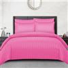 Pamposh Set copripiumino super king a righe in raso, set di biancheria da letto con copripiumino di prima qualità alberghiera, biancheria da letto in microfibra morbidissima e ipoallergenica