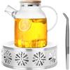FYting Candle Warmer,Scalda Teiera, Scalda Tè, Scaldino, Riscaldatore In Acciaio Inox con Base Candela Per Bollitori da Tè, Scalda Caffè e Latte Per Halloween, Natale, Compleanni (Argento)