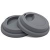 NanTun Coperchi di tazza di caffè riutilizzabili coperchio bere coperchio di tazza di caffè coperchi 2 pezzi - grigio