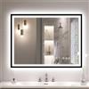 S'bagno Bluetooth Specchio Bagno con Luce 80x60 cm, Specchio Bagno LED con Antiappannamento/Vetro Temperato/ 3 Colori di Luce/Dimmerabile, IP44 Specchio Led Bagno con Telaio in Ferro Nero
