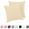 Twinzen® Federe Cuscino Letto (Set di 2) - Beige - Per i Cuscini 30x30 cm - 100% Jersey di Cotone - Copricuscino Letto - Federe Cuscino Letto con Cerniera - Fodera Protezione per Cuscino