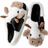 Fadezar Pantofole Donna Squalo/Mucca Ciabatte Donna Uomo Peluche Calde Leggere Morbide Comode e Antiscivolo Ciabatte Invernali Bianco Nero EU 43-44 (Misura Suola 44-45)