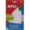 APLI 1656 Etichette Adesive Manuali, Bianco, 10H X1656