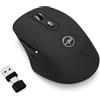 Mobility Lab MP400W - Mouse Senza Fili Bluetooth Ergonomica - Ricevitore USB e USB-C, Clic Silenzioso, DPI Regolabili - Compatibile con MacOS e - Ideale per Uffici, Nero