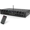 Pyle Amplificatore Karaoke Bluetooth Wireless da 500 Watt, Amplificatore Audio Stereo 4 Canali con AUX, Radio FM, USB e Microfono IN, Potenza Picco 500 Watt