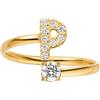 Purelei® Anello Lettere - Anello da donna in acciaio inossidabile resistente - Anelli impermeabili - Anelli regolabili dalla taglia 50 alla 60 - Gioielli alla moda per il tuo look personalizzato