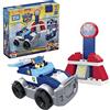 Mega Brands Mattel Games, Mega Bloks PAW Patrol Chase's City Police Cruiser, 1 Poseable Chase Figure, 30 Mini Building Blocks, Building Toys for Toddlers, Ages 3+, GYJ00,