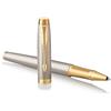 Parker IM Premium Penna Roller | Punta Fine e Ricarica di Inchiostro Nero | Warm Silver Golden Trim