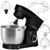 ZEEGMA PLANEET EASY Robot planetario Robot da cucina multifunzionale con ciotola, frullatore a 10 velocità con gancio, agitatore, frusta, coperchio con misure (Nero, Planeet Easy)