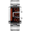 TONSHEN Binario Digitale Orologi da Polso 50M Impermeabile LED Elettronico Display Inossidabile Orologio (Argento)