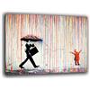 Printerland Quadro Moderno Banksy Pioggia di Colori Quadri moderni soggiorno da Parete XXL grande Stampa su tela Canvas Decorazione Murale muro Arredo Camera da letto Cucina (30x40 cm, 2)