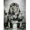 Kare Design quadro di vetro Bath Lion, bianco/nero, 60x80 cm, stampa su vetro, motivo leone, divertente, pop art, per bagno, corridoio, casa moderna