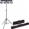 SOUNDSATION 4LEDKIT-PARTY 2 RGB kit 4 par a led con stand e borsa per feste, DJ