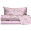 hermet Jolly, Set Lenzuola Letto Singolo Teddy Bear Rosa, 100% Cotone, Lenzuolo Sopra + Lenzuolo con Angoli + Federa, Completo Letto Orsetto Cameretta