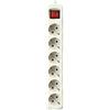 Silver Electronics 9632 - Base elettrica 6 uscite con interruttore, 3 m, colore: bianco