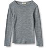 Wheat Merino Wolle T-Shirt Langarm Alfie Oeko-Tex, 0224 Grigio Melange, 128 Unisex-Bambini e Ragazzi