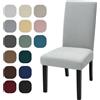 YSTELLAA Coprisedie Con Schienale 6 Pezzi, Coprisedia Elasticizzati Universal, Jacquard Fodere Sedie Soggiornoi, Fodera Sedia Antigraffio, Copertura Sedia Lavabile, Super Morbido, Grigio Argento