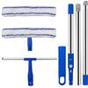 Newpop 2 In 1 Telescopico Kit, Tergivetro Professionale, 120cm Spazzola lavavetro con Prolunga, Pulizia Finestre, Set di Micro Lavavetri Flessibili, per Bagno, Doccia, Vetro, Finestre, Auto