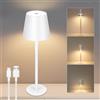 VARICART Lampada da Tavolo LED, Lampada da scrivania senza Fili con USB-C, Dimmer 3000-6000K, IP54 Impermeabile Lampada Ricaricabile da Tavolo con Controllo Touch per Interno Esterno Camera (Bianco)
