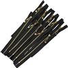 Aerzetix - C61440 - Set di 10 Cerniere Non separabili 18cm in Metallo con tiretto Decorativo - Cerniera Lampo - Nero - cursore Jeans Gilet pelletteria Cucito Vestiti Pantaloni merceria
