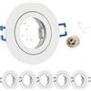 GeyouLux 6x Faretti LED da incasso 230V IP44 cornice con presa GU10 Faretti LED Soffitto in Alluminio Bianco Foro da 68mm Faretti da incasso per cartongesso bagno cucina Rotondo