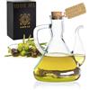 Viste-lo Oliera vetro semi-artigianale dispenser olio bottiglia olio vetro oliva salvagoccia olio contenitore porta olio || Bottiglie dosatore olio | dispenser olio da cucina oliera da tavola (1000 ML)