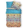 Novia - Copripiumino Singolo Cotone per bambini e ragazzi - Linea Fantasy variante Jungle. Materiale 100% Cotone, confortevole e piacevole sulla pelle