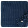 LINEN & COTTON Coperta Plaid Copriletto Waffel in Misto Tessuto Enzo - 48% Lino, 52% Cotone, Colore Blu Scuro (210 x 250 cm) Copridivano Trapunta Estivo Inverno per Letto Divano Singolo Matrimoniale