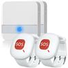 ALEENFOON Allarmi personali wireless per anziani Allarme Di Emergenza Mobile e Wireless, Per La Casa, Con Polso Pulsante Di Emergenza, Versione Plug-in, Per Persone Bisognose, Infermi, Anziani (2 a 2)