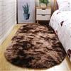 Treer Tappeto Ovale Salotto Moderno Pelo Corto Lavabile Morbido Tappeti per Soggiorno Tappeti per Interni Morbidi Tappeti, per Divano Camera da Letto Home Decor (100x200cm,Marrone Tie-Dye)