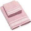 Russo Tessuti Set Arredo Bagno Coppia Spugna Cotone 1+1 Viso Ospite Liu Jo LiuJo Logo Rollband-Rosa