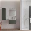 DEGHI Mobile bagno sospeso 60 cm verde cemento con lavabo e specchio - Agave