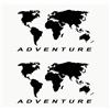 Autodomy Pack 2 Unita Adesivo Planisfero 30x16 cm | Mondo Adesivi per Auto Esterni Resistente Pioggia e UV | Mappa del Mondo Adesivo per Auto,Camper e Camion di Facile Installazione | Colore Nero