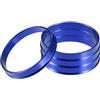 A ABSOPRO Set Di 4 Anelli Centrici Per Cerchi Auto Blu Alluminio | Diametro Esterno 64.1mm, Diametro Interno 60.1mm, Spessore 10mm, Elimina Vibrazioni Volante, Perfetta Adesione Mozzo-Cerchio
