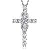 MomentWish Donna Croce Collana, 1.2Carat Moissanite Croce Collana, D Colore VVS1 Simulato Diamante 925 Sterling Silver Croce Collana