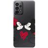 LA CASA DE LAS CARCASAS Custodia per Samsung Galaxy A23 5G Ufficiale di Classici Disney Mickey e Minnie Bacio Trasparente per proteggere il tuo cellulare. Cover per Samsung Galaxy in silicone flessibile con licenza ufficiale