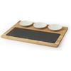 H&h tagliere con 5 pezzi ardesia & bamboo cm30x40
