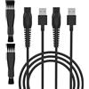MKnenaJn QP2724 Cavo USB per Philips Norelco Rasoio One Blade 360 QP 2724 QP2720 QP2734 QP2824 QP4530 QP4631 MG7910 MG5910 MG9520 2 cavi