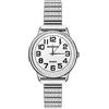 JewelryWe Orologio analogico da donna, facile da leggere, placcato oro, con fascia elastica, per la festa della mamma, Argento, 7.08in -8.66in