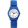 Adrina Orologio da donna in acciaio inox, con numeri grandi, lunghezza 18 cm, diametro 34 mm, larghezza 18 mm, regalo per donne, blu royal, Bracciale